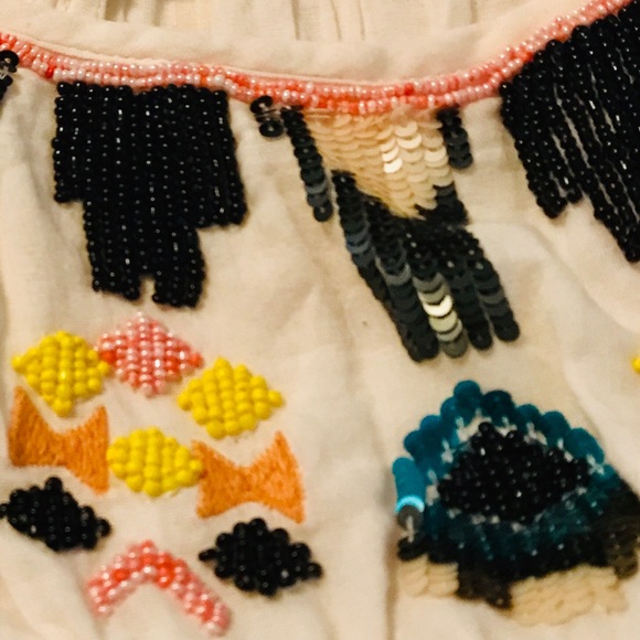 Rip Curl Global Glam Flowy Beaded Top Babydoll Slip Mini Dress Cut Out Back Sz2 - Picture 6 of 8